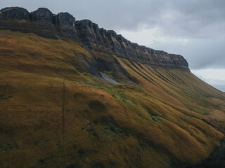 View of the mountains Benbulbin.