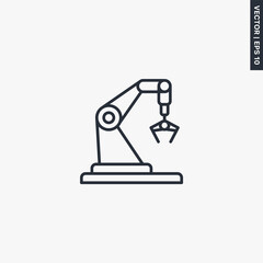 Robotic machine, linear style sign for mobile concept and web design