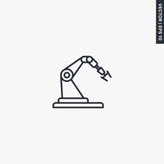 industrial robotic  arm manipulator, linear style sign for mobile concept and web design