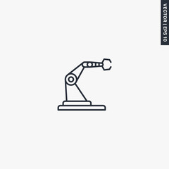 Robotic arm manipulator, linear style sign for mobile concept and web design