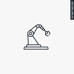 Robotic assembly machine, linear style sign for mobile concept and web design