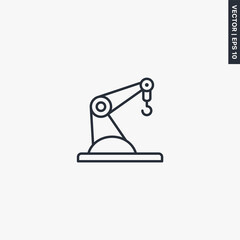 Robotic crane, linear style sign for mobile concept and web design