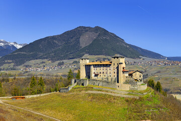 Ancient Cles castle on italian Alps. Cles is a town and comune in Trentino, in the Trentino-Alto...