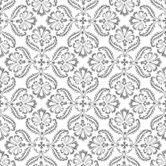 Seamless pattern of drawn decorative vintage floral elements