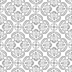 Seamless pattern of drawn decorative vintage floral elements