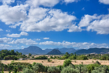 Fototapeta premium View of Siliqua Castle of Acquafredda a medieval castle in Sardinia - Italy.