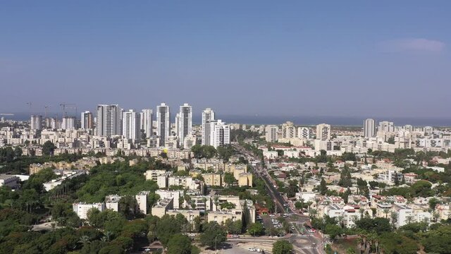 Aerial view of the city of Nof Galil, formally known as Nazareth illit.