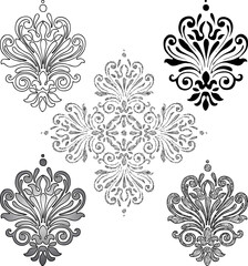 Vector image of ornate vintage design elements