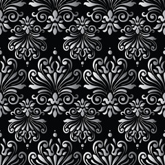 Vector seamless pattern of ornamental floral elements