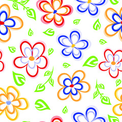 Obraz premium Pattern with colorful flowers