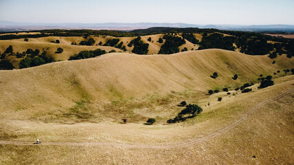 Mountain bike rider in the Zagajica Hills, sandy terrain