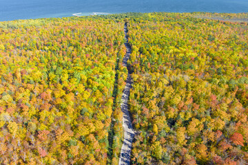 drone view door county