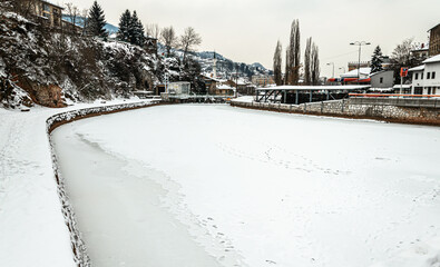 Frozen Miljacka River