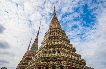 Fototapeta premium Stupas of Wat Pho, a famous temple in Bangkok, Thailand.