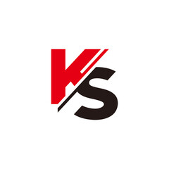 letter ks simple slice geometric logo vector