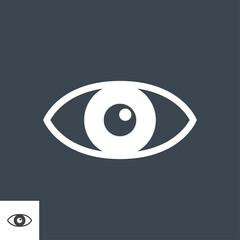 Eye Glyph Vector Icon. Isolated on the Black Background. Editable EPS file. Vector illustration.