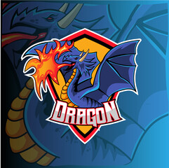 dragon e sport logo gaming vector