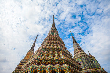 Fototapeta premium Stupas of Wat Pho, a famous temple in Bangkok, Thailand.