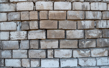 Texture of old wall made of large bricks