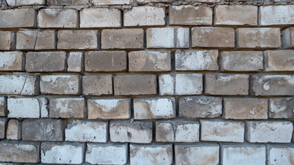 Texture of old wall made of large bricks