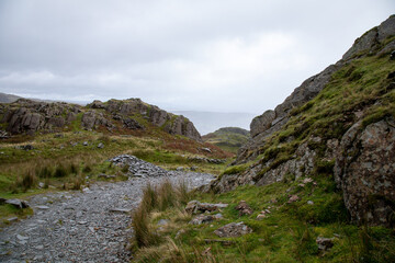 English Mountain landscape Cloudy, overcast.