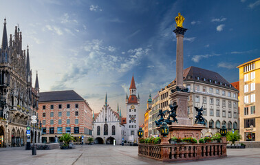 Fototapeta premium Marienplatz in München, Bayern, Deutschland