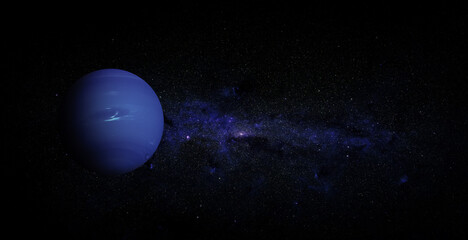 Neptune on space background. Elements of this image furnished by NASA. - obrazy, fototapety, plakaty
