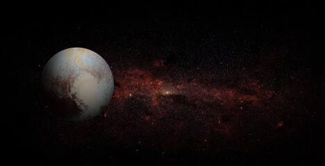 Pluto on space background. Elements of this image furnished by NASA.
