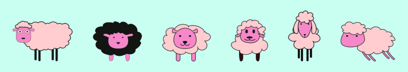 set of cup cake cartoon icon design template with various models. vector illustration isolated on blue background