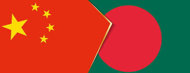 China and Bangladesh flags, two vector flags.