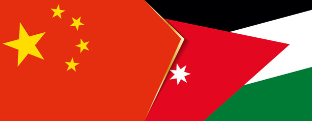 China and Jordan flags, two vector flags.