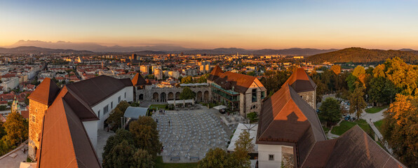 Ljubljana Sunset Panorama