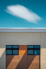 Minimalistic Photo of A Building, Windows and Cloud