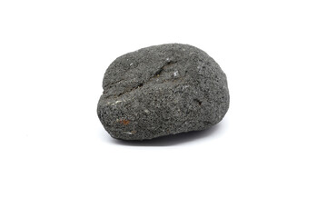Lava stone stone.Lava stone pebble isolated on white background.Igneous rock.