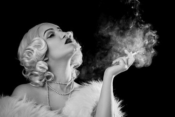 luxury woman smoking