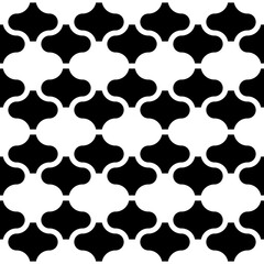 Seamless pattern with paseo ornament. Oriental traditional ornamentation with repeated rounded shapes. Window tracery wallpaper. Grid motif. Digital paper, textile print, web design. Vector art image.