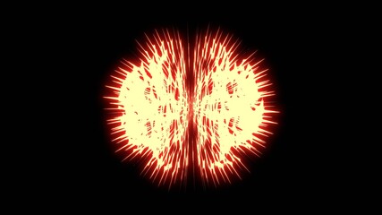 Abstract sci-fi burning effect sphere.