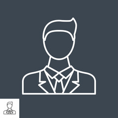 Obraz premium Businessman Related Vector Line Icon. Isolated on Black Background. Editable Stroke.