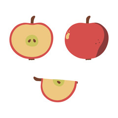 Set of apples. Hand drawn vector illustration, isolated on a white background.