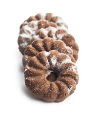 Sweet rings cookies. Biscuits with cocoa flavor