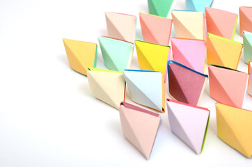 Colorful origami tetraherons