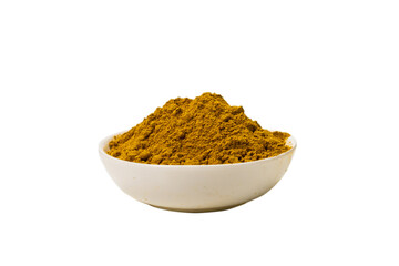 Curry in a bowl isolated.