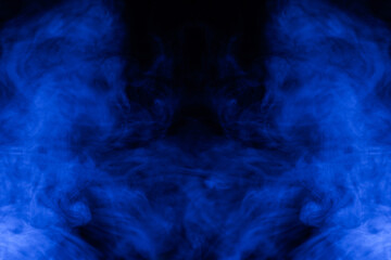 Fototapeta premium Blue steam on a black background.