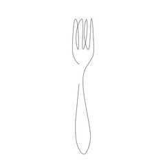 Fork line drawing. Vector illustration