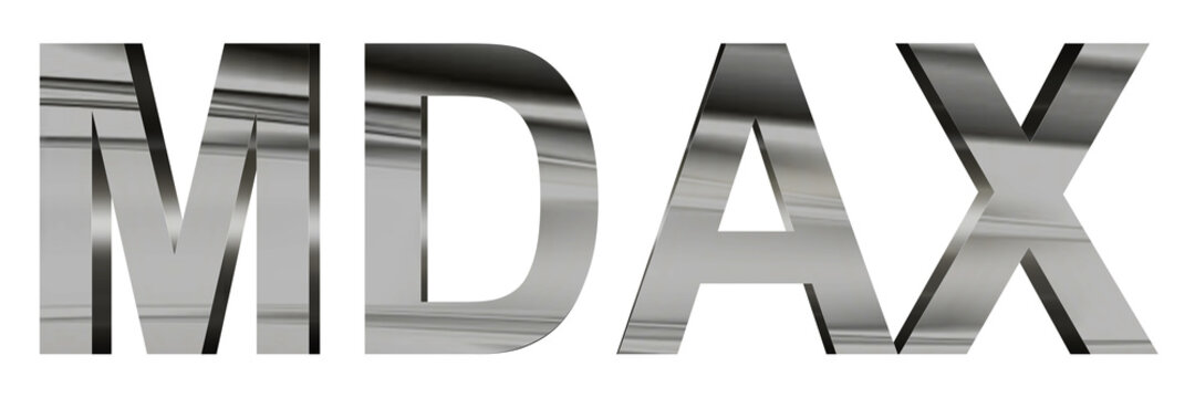 3D German MDax chrome isolated on white