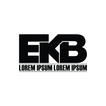 EKB letter monogram logo design vector