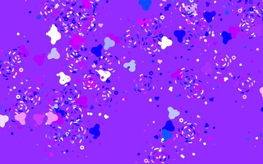 Light Pink, Blue vector pattern with random forms.