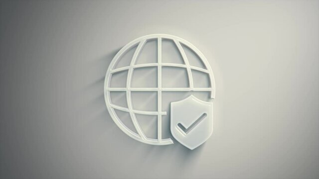 Abstract Technology Data Security Icon Reveal Animation/ 4k animation of an abstract cyber technology background with glowing stylized file security icon logo reveal
