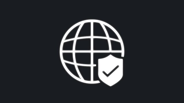 Abstract Technology Data Security Icon Reveal Animation/ 4k animation of an abstract cyber technology background with glowing stylized file security icon logo reveal