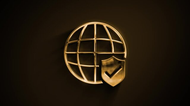 Abstract Technology Data Security Icon Reveal Animation/ 4k animation of an abstract cyber technology background with glowing stylized file security icon logo reveal